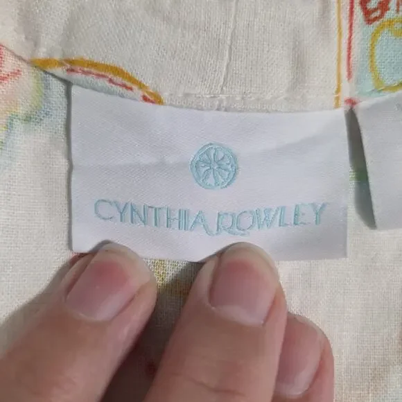 NWT Cynthia Rowley Linen Blend Shift Dress Womens L Olive Oil Print Sleeveless - Picture 9 of 11